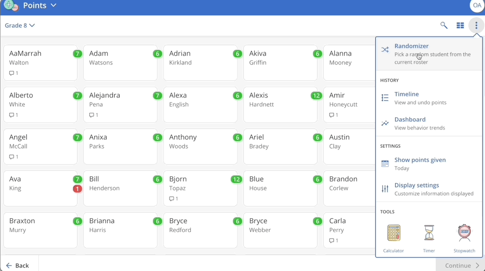 LiveSchool randomizer example